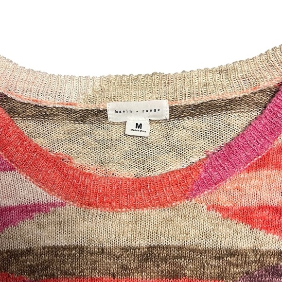 Basin and Range Diamond Pattern Crewneck Linen Sweater Size Medium - Picture 4 of 6